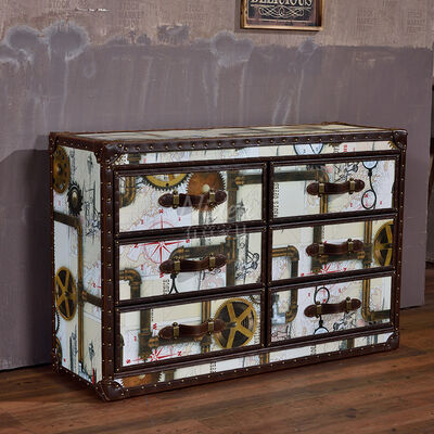 Горячая распродажа с фабрики Фошань Роскошный классический комод с расписными узорами, 6-ящичный шкаф для гостиной