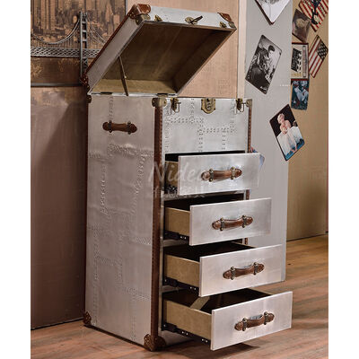 Ресепшн-стойка в стиле винтажной авиации из алюминиевых металлических заклепок Nidea для бара, стола, отеля, ресторана, винтажный журнальный столик